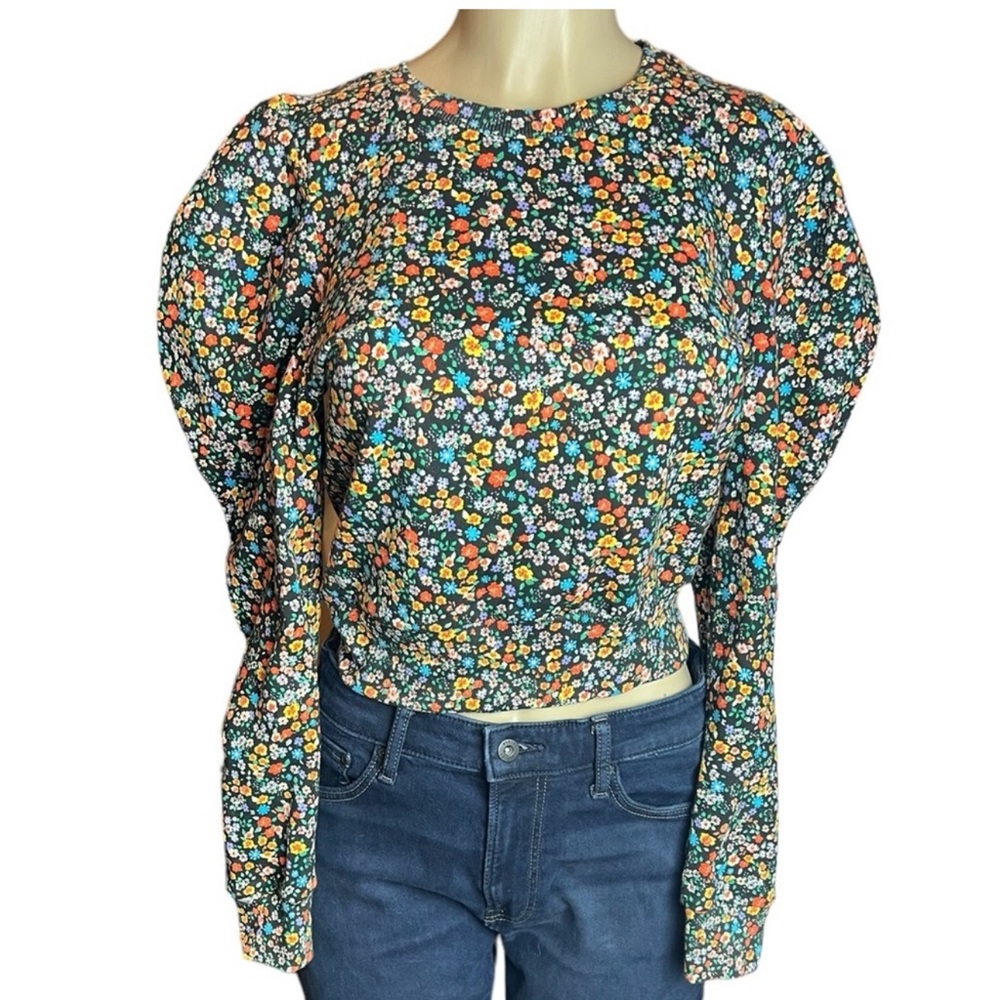 Zara voluminous floral light sweatshirt